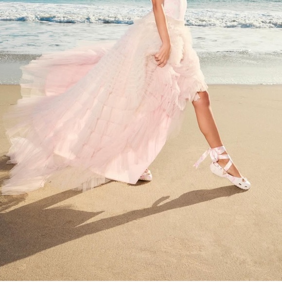 🎀🩰Crocs X Loveshackfancy Limited Edition Collaboration Ballerina Flats Sandals - Picture 5 of 15